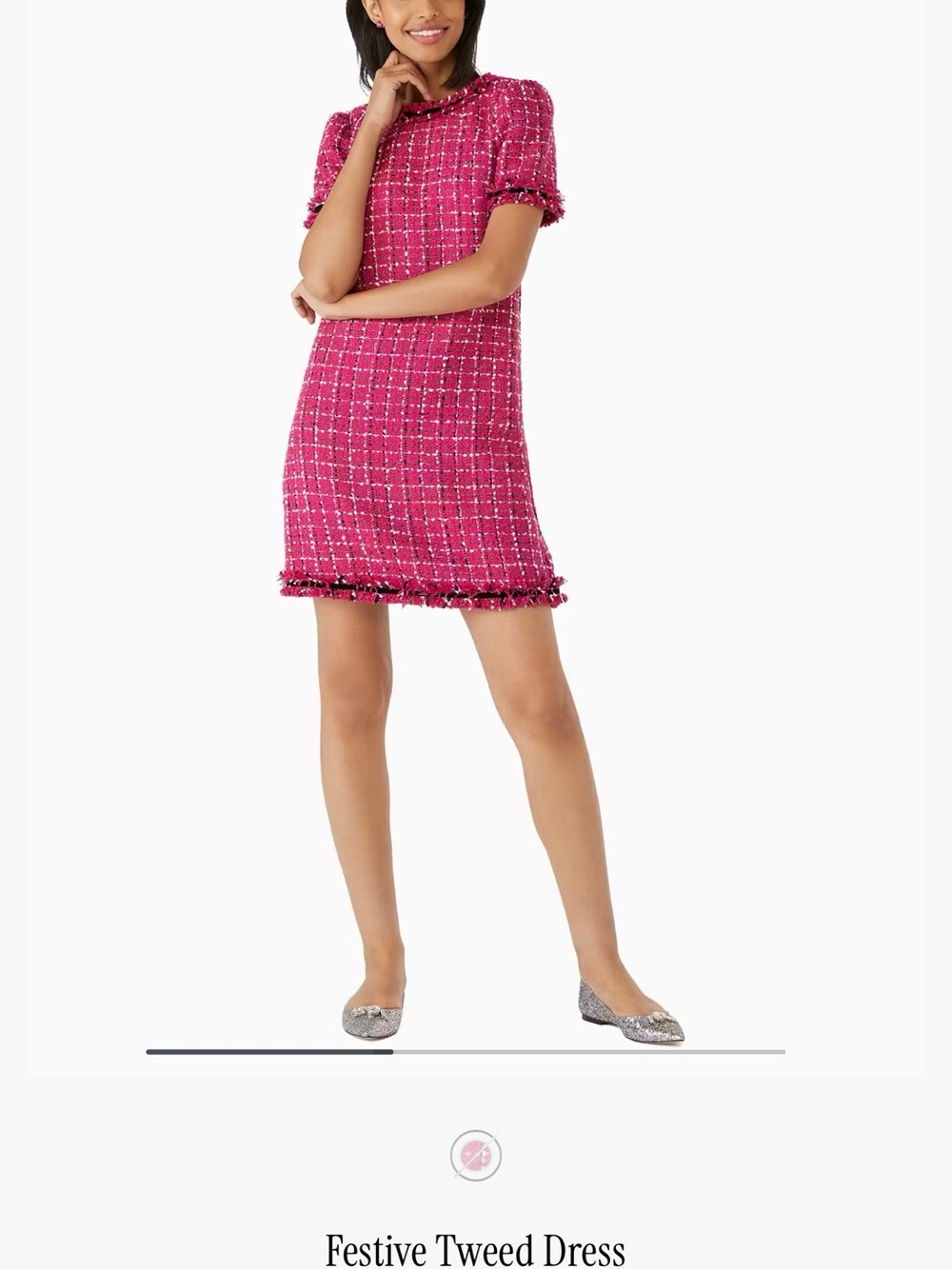 kate spade Festival Pink Tweed Mini Dress-Sz 2 - Picture 3 of 5